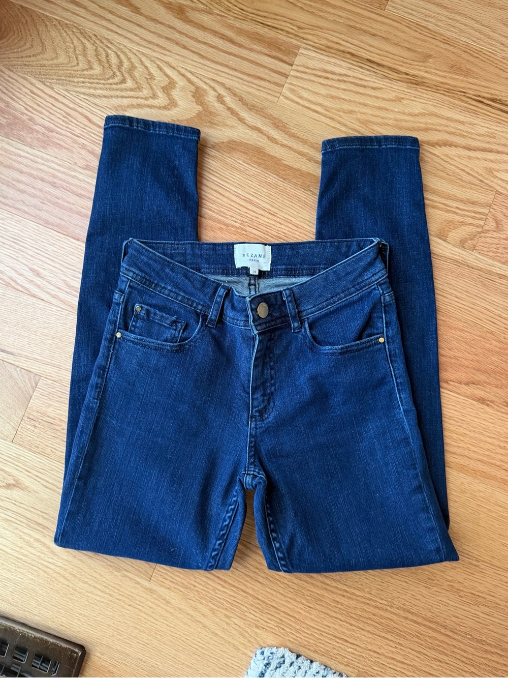 Sézane Denim Dark Wash Skinny Jeans Size 25 Stretch High Rise French Girl